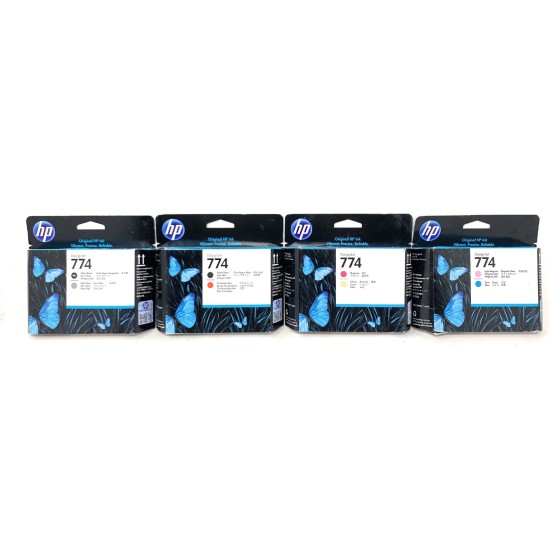 HP 774 P2V97A P2W00A P2V99A P2V98A 4 TESTINE ORIGINALI DESIGNJET Z6610/Z6810 HP 774 P2V97A P2W00A P2V99A P2V98A 4 TESTINE ORIGINALI DESIGNJET Z6610/Z6810