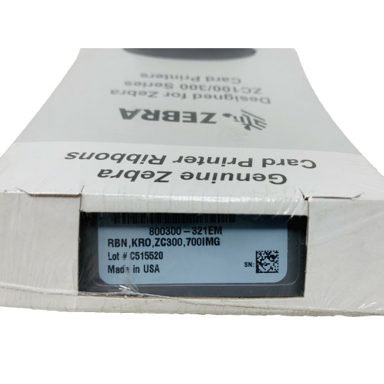 ZEBRA 800300-321EM  CARTUCCIA NERO PER STAMPANTE TESSERE ZC100/ZC300 [700 PG]