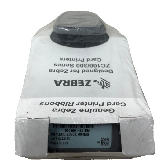 ZEBRA 800300-321EM  CARTUCCIA NERO PER STAMPANTE TESSERE ZC100/ZC300 [700 PG]