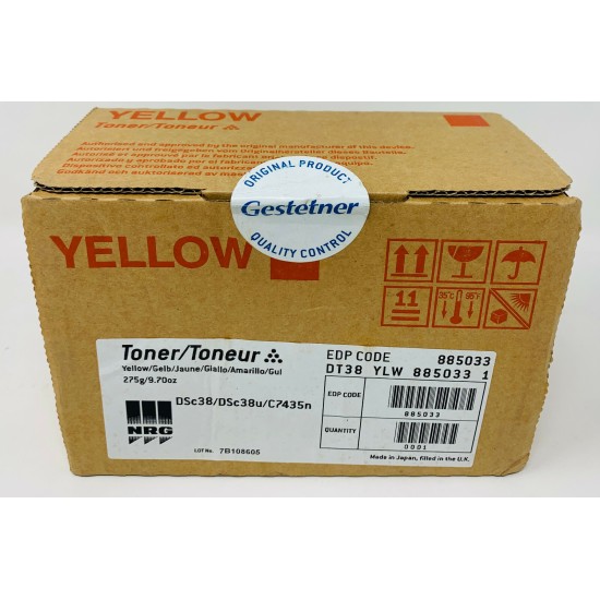 NRG 885033 DT38 TONER ORIGINALE GIALLO PER GESTETNER NRG DSc38/DSc38u/C7435n