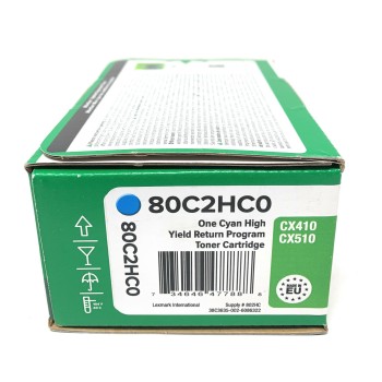 LEXMARK 80C2HC0 TONER ORIGINALE CIANO PER CX410/CX410de/CX510/CX510de [A BOX]