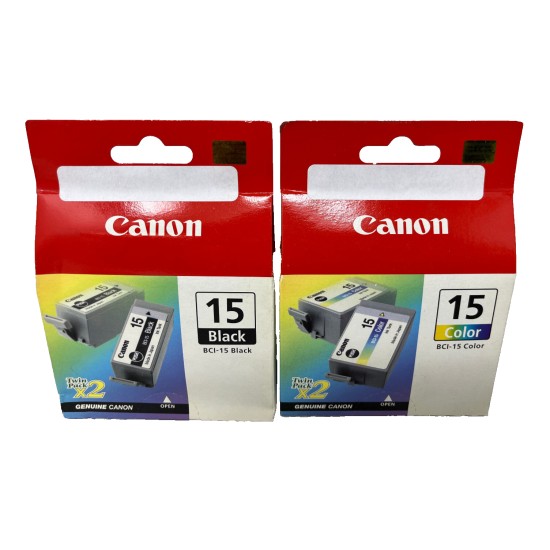 CANON BCI-15BK +BCI-15C 2 TWINPACK ORIGINALE NERO+COLORE i70/i80 [A BOX]