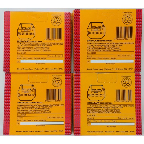 OLIVETTI 82025 X 4 PZ CORRECTABLE ORIGINALE ETP55/56/60/500 SERIES/600 SERIES