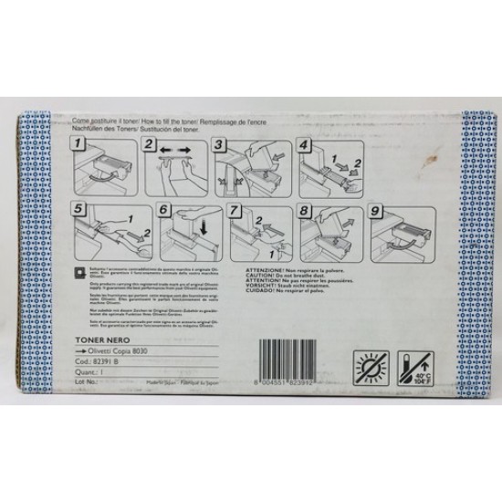 OLIVETTI 82391 TONER 830 TONER ORIGINALE NERO PER OLIVETTI COPIA 8030 OLIVETTI 82391 TONER 830 TONER ORIGINALE NERO PER OLIVETTI COPIA 8030