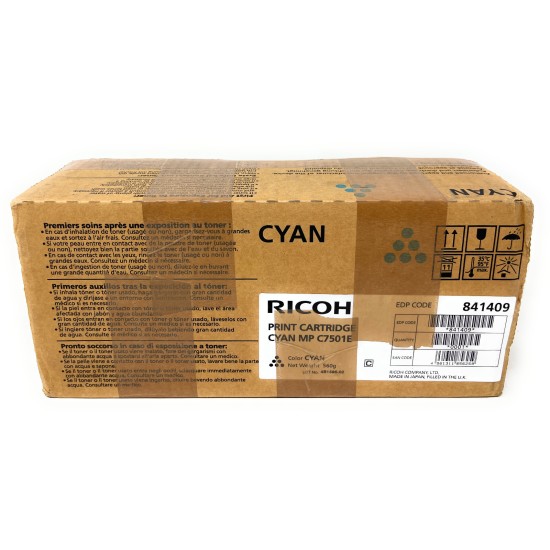 RICOH 841409 TONER ORIGINALE CIANO MP C7501E PER RICOH AFICIO MP C6501/MP C7501 [B BOX]