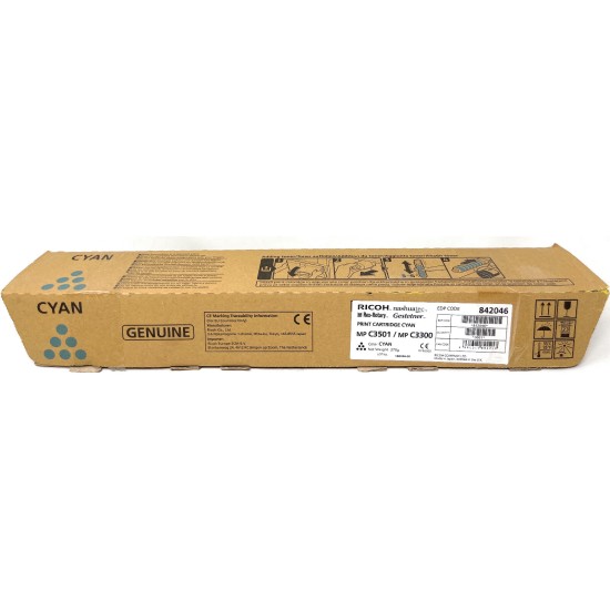 RICOH 841427 842046 TONER ORIGINALE CIANO MP C3001/MP C3501/MP C3300 [A BOX]