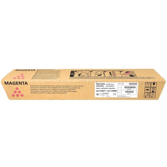 RICOH 842050 TONER ORIGINALE MAGENTA PER AFICIO MP C5501/MP C5000 [A BOX]