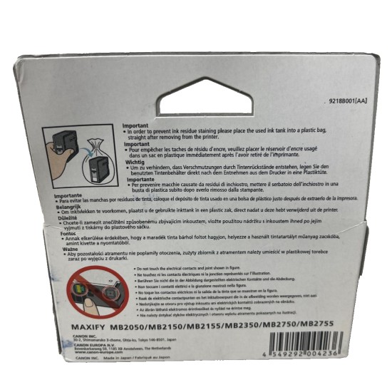 CANON 9218B001 PGI-1500XL CARTUCCIA ORIGINALE NERO MAXIFY MB2050/MB2750 [B BOX]