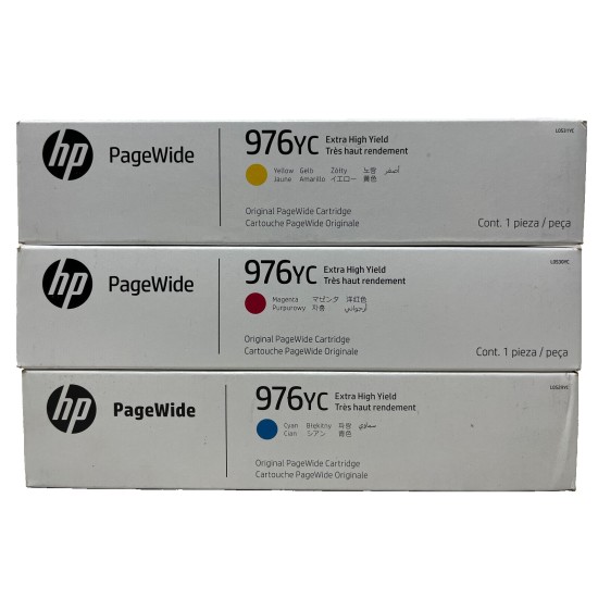 HP 976YC 3X CARTUCCIA ORIGINALE CIANO MAGENTA GIALLO PAGEWIDE P55250DW [2026/2027]