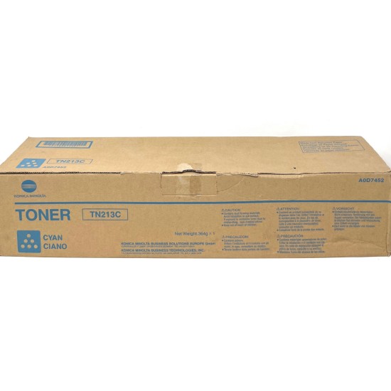 KONICA MINOLTA A0D7452 TN213C TONER ORIGINALE CIANO BIZHUB C203/C253 [OPEN BOX]