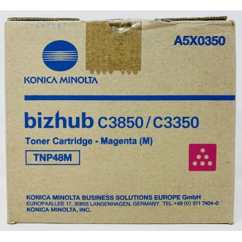KONICA MINOLTA A5X0350 TNP48M TONER ORIGINALE MAGENTA BIZHUB C3350/C3850 [A BOX]