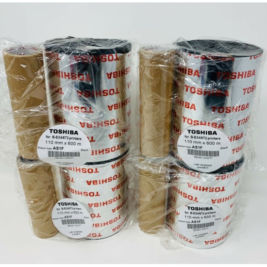 TOSHIBA AS1F BEX60110AS1F010 110mm x 600mt 2 ROTOLI RIBBON PER B-EX4/6T2 SERIE