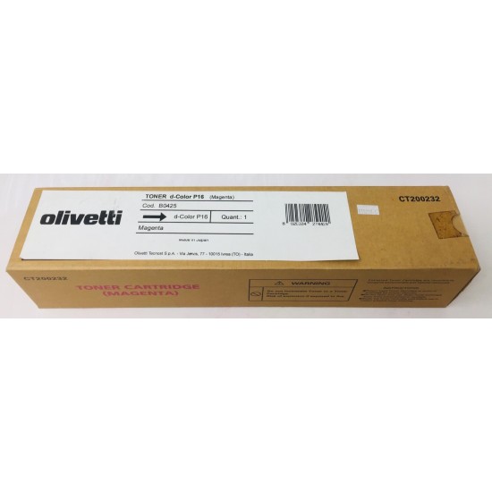 OLIVETTI B0425 TONER ORIGINALE MAGENTA PER OLIVETTI D-COLOR P16 (3.000 PG)