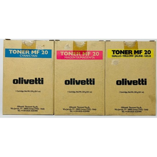 OLIVETTI B0432 B0433 B0434 TONER ORIGINALE GIALLO/MAGENTA/CIANO D-COLOR MF20