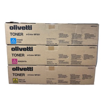 OLIVETTI B0779 B0780 B0781 ORIGINALE CIANO MAGENTA GIALLO D-COLOR MF201 [X 3 PZ]
