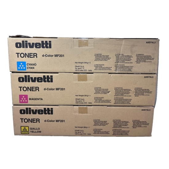 OLIVETTI B0779 B0780 B0781 ORIGINALE CIANO MAGENTA GIALLO D-COLOR MF201 [X 3 PZ]