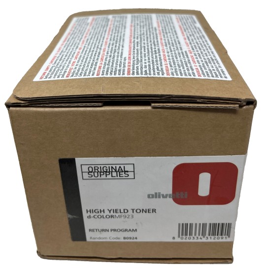 OLIVETTI B0924 TONER ORIGINALE NERO ALTA CAPACITA' D-COLOR MF920/MF 923 [A BOX]