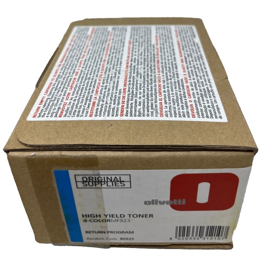OLIVETTI B0925 TONER ORIGINALE CIANO ALTA CAPACITA' D-COLOR MF920/MF 923 [A BOX]