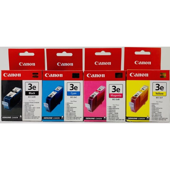 CANON BCI-3eBK/BCI-3eC/BCI-3eM/BCI-3eY NERO/CIANO/MAGENTA/GIALLO BJC-3000/6000 [A BOX]