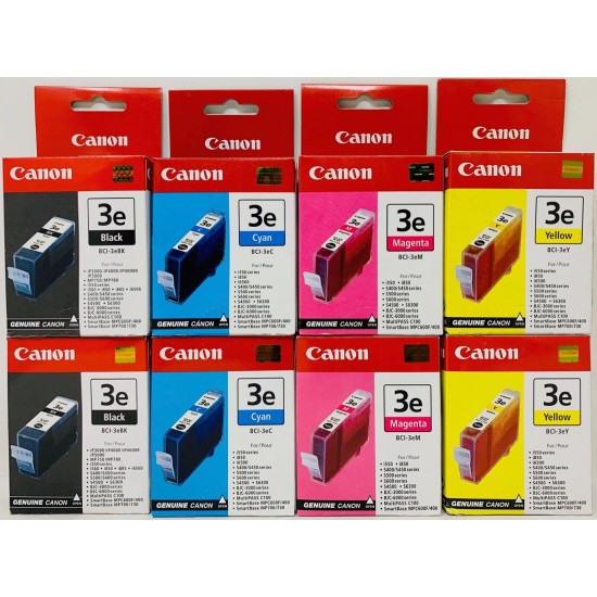 CANON BCI-3eBK/BCI-3eC/BCI-3eM/BCI-3eY NERO/CIANO/MAGENTA/GIALLO S4500/S6300 [X 2 CF]