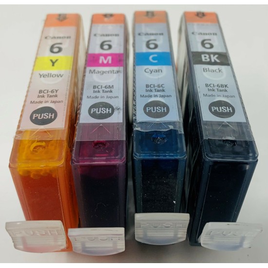 CANON BCI-6 KIT ORIGINALE NERO/CIANO/MAGENTA/GIALLO iP4000/iP5000/iP6000D/iP8500 [A BOX]