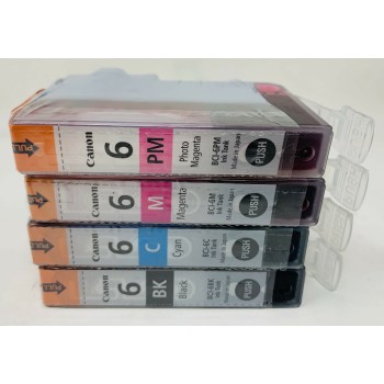 CANON BCI-6 NERO CIANO MAGENTA LIGHT MAGENTA ORIGINALE i965/i990/i9950/iP6000D [NO BOX]