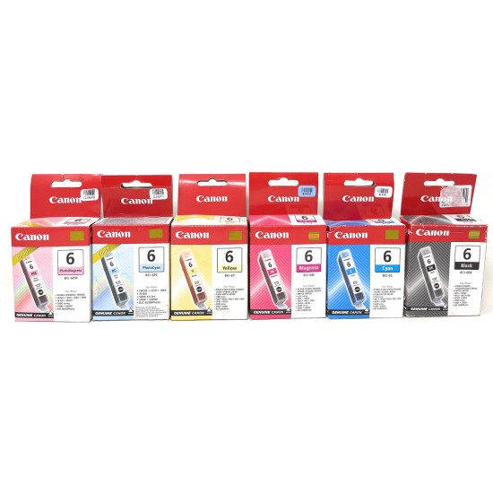 CANON BCI-6 KIT 6 CARTUCCE ORIGINALI BK/C/M/Y/PC/PM S820/S900/S830D/i9100/i950 [A BOX]