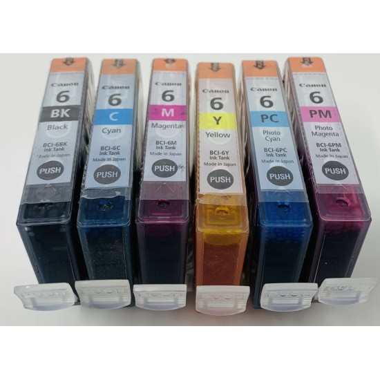 CANON BCI-6 KIT ORIGINALE NERO/CIANO/MAGENTA/GIALLO/FOTO CIANO/FOTO MAGENTA [NO BOX]