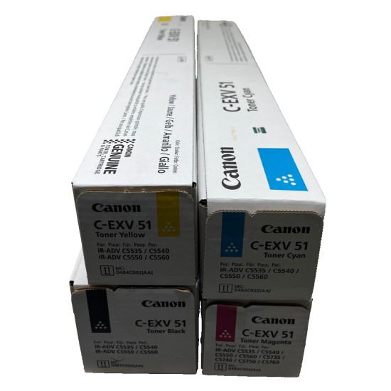 CANON C-EXV51 TONER ORIGINALE NERO CIANO MAGENTA GIALLO iR ADV C5535/C5550/C5560