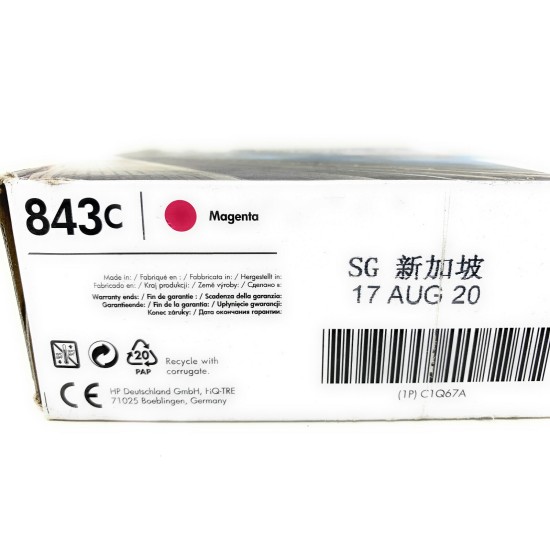 HP C1Q67A 843C CARTUCCIA ORIGINALE MAGENTA PAGEWIDE XL 4000/4500/5000 [08/2020]