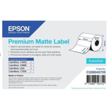 EPSON C33S045725 ROTOLO ETICHETTE 76mmX51mm COLORWORKS C7500 [2.310 etichette]