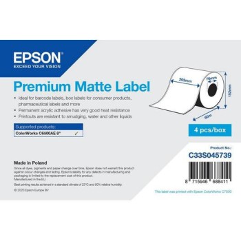 EPSON C33S045739 ROTOLO ETICHETTE 203mmX60mt COLORWORKS C6500 [1 ROTOLO]