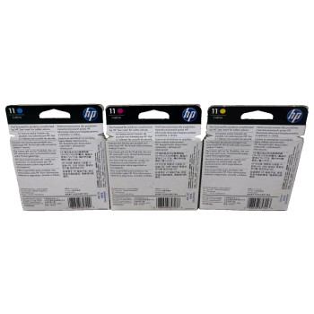HP C4811A C4812A C4813A HP 11 3 TESTINE ORIGINALI CIANO GIALLO MAGENTA [2020-2021]