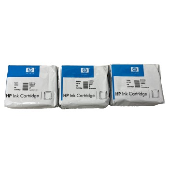 HP 82 3 CARTUCCE ORIGINALI CIANO MAGENTA GIALLO DESIGNJET 500/510/800 [NO BOX]