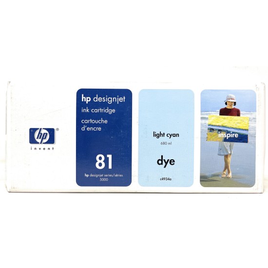 HP C4934A HP 81 CARTUCCIA ORIGINALE LIGHT CIANO DESIGNJET 5000/5500 [2009-2011]