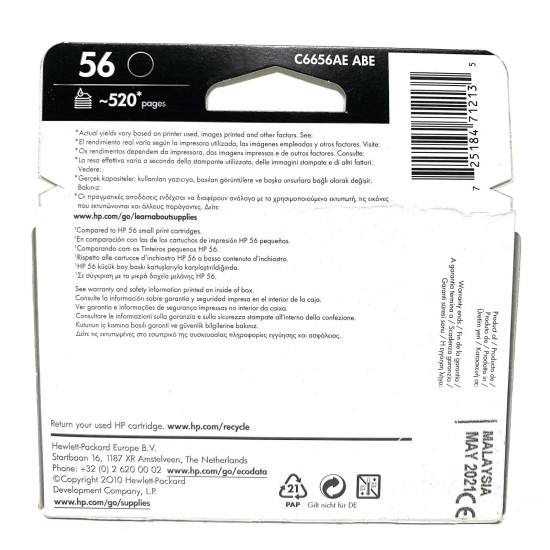 HP C6656A HP 56 ORIGINALE NERO PSC 1210/1217/1317 DESKJET F4120/F4180 [2021]