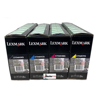 LEXMARK 4 TONER ORIGINALI NERO CIANO MAGENTA GIALLO C734/X734/C736/X736/X738 LEXMARK 4 TONER ORIGINALI NERO CIANO MAGENTA GIALLO C734/X734/C736/X736/X738