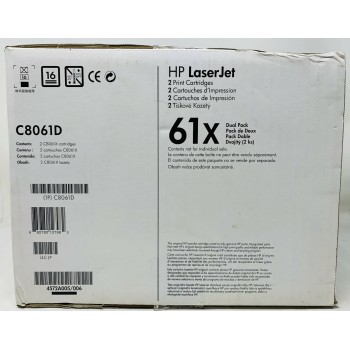 HP C8061D 61X 2 TONER ORIGINALE PER LASERJET 4100/4100N/4100TN/4100DTN CF DA 2PZ HP C8061D 61X 2 TONER ORIGINALE PER LASERJET 4100/4100N/4100TN/4100DTN CF DA 2PZ