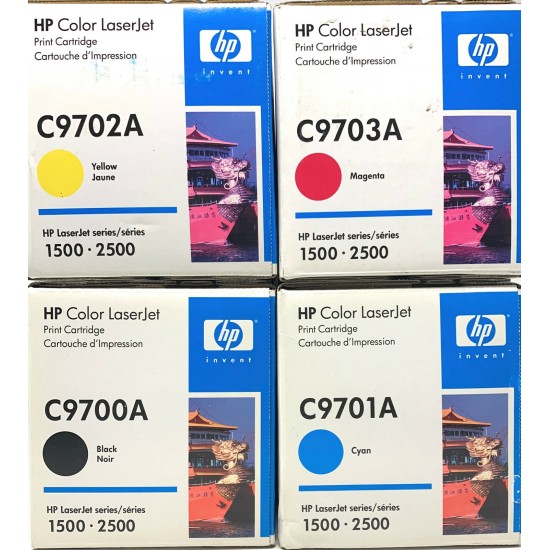 HP 121A KIT TONER ORIGINALE NERO/CIANO/GIALLO/MAGENTA COLORLASERJET 1500/2500 HP 121A KIT TONER ORIGINALE NERO/CIANO/GIALLO/MAGENTA COLORLASERJET 1500/2500