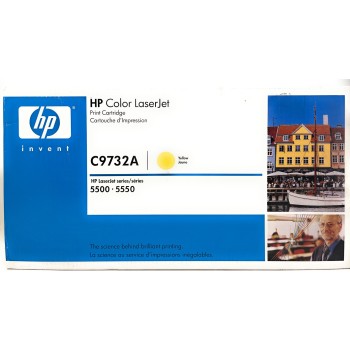 HP C9732A 645A TONER ORIGINALE GIALLO PER LASERJET 5500/5550 SERIES [BLUE BOX]