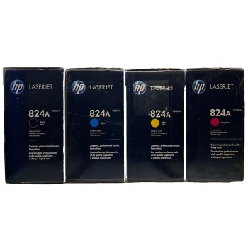HP 824A 4 TAMBURI ORIGINALI NERO CIANO MAGENTA GIALLO LASERJET CP6015/CM6030 HP 824A 4 TAMBURI ORIGINALI NERO CIANO MAGENTA GIALLO LASERJET CP6015/CM6030