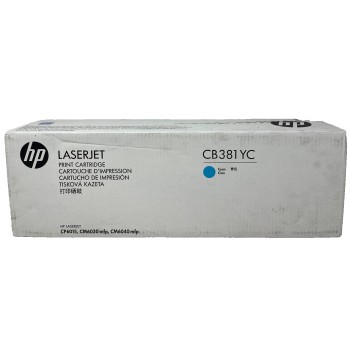 HP CB381YC CB381A 824A TONER ORIGINALE CIANO COLORLASERJET CP6015/CM6030 [A BOX]