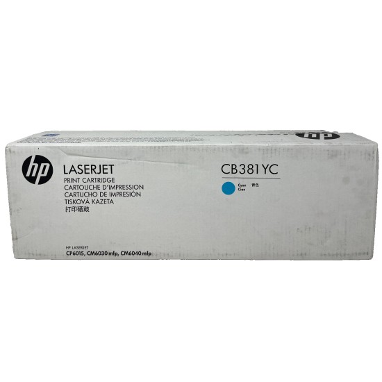 HP CB381YC CB381A 824A TONER ORIGINALE CIANO COLORLASERJET CP6015/CM6030 [A BOX]
