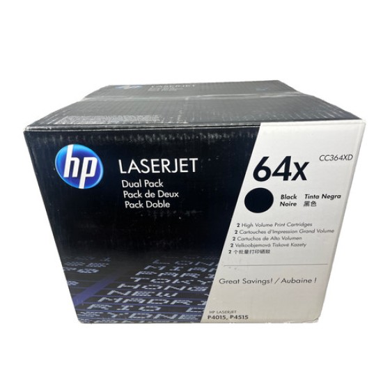 HP CC364XD 64X DUALPACK ORIGINALE NERO PER LASERJET P4014/P4015/P4515 [OPEN BOX]