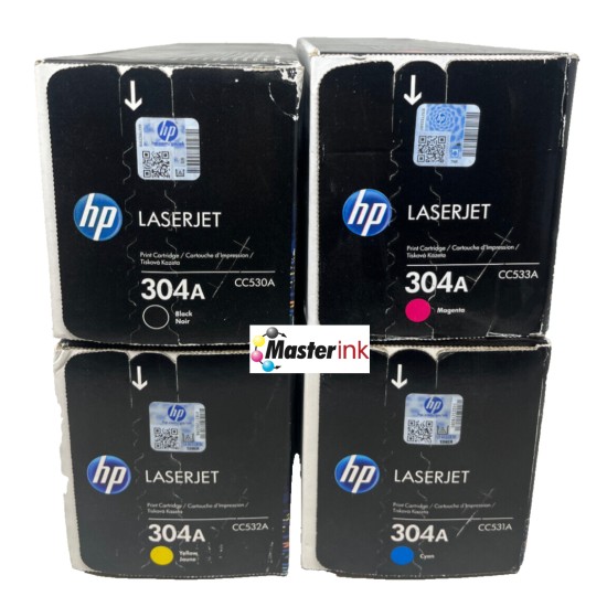HP 304A 4 TONER ORIGINALI CC530A CC531A CC532A CC533A CP2020/CP2025/CM2320 HP 304A 4 TONER ORIGINALI CC530A CC531A CC532A CC533A CP2020/CP2025/CM2320