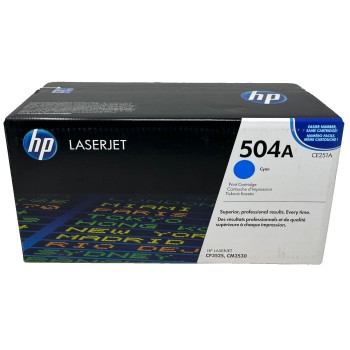 HP CE251A 504A TONER ORIGINALE CIANO PER LASERJET CP3525/CP3525N/CM3530 [A BOX]