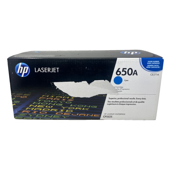 HP CE271A 650A TONER ORIGINALE CIANO COLORLASERJET CP5525/M750n [B BOX]