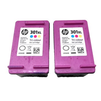 HP 301XL CH564EE X2 CARTUCCE ORIGINALE COLORE XL DESKJET 1050/2050/3050 [NO BOX]