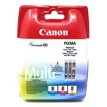 CANON 0621B029 CLI-8C CLI-8M CLI-8Y MULTIPACK ORIGINALE MP810 [NO BOX]