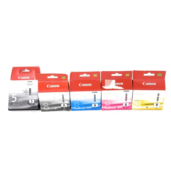 CANON PGI-5 CLI-8BK CLI-8M CLI-8C CLI-8Y KIT 5 CARTUCCE ORIGINALI MP810/iP4500 [A BOX]
